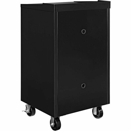 Global Industrial Mobile Computer Cabinet, Black, Assembled, 27W x 24D x 49-1/4H 694561BKA